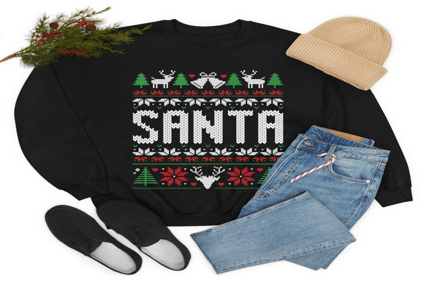 Santa Came Twice Couples Sweatshirt Set