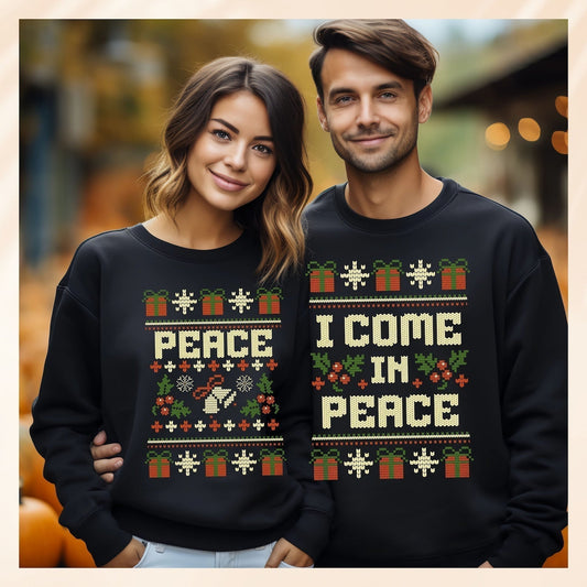 I Come in Peace Couples Sweatshirt Set