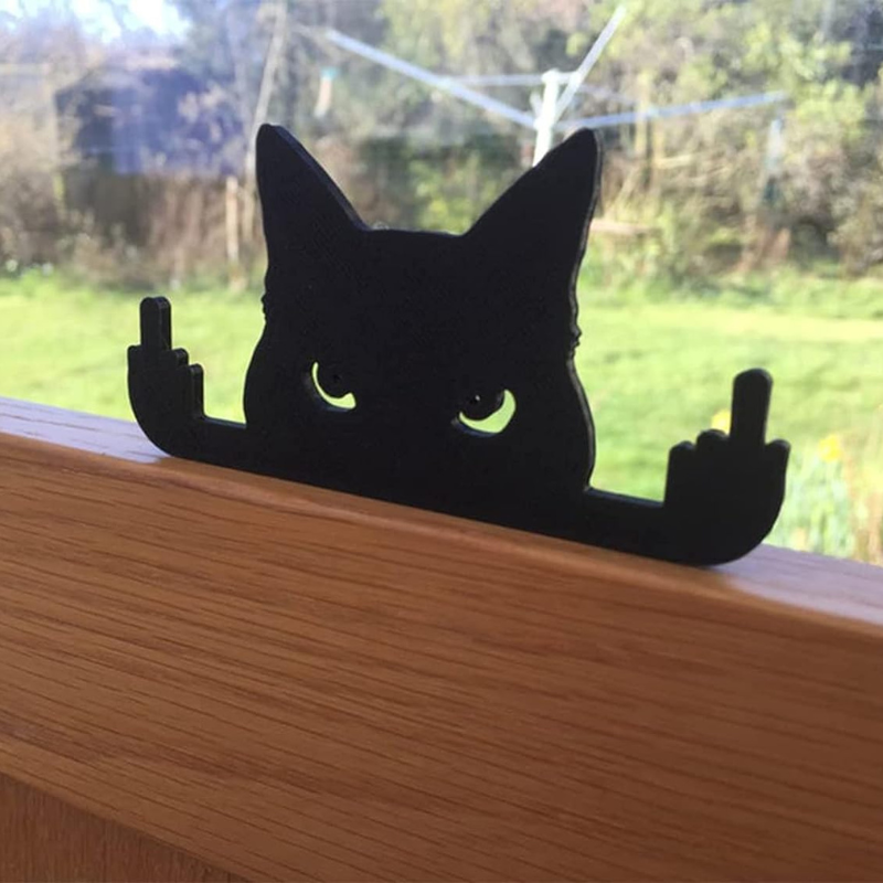 Middle Finger Black Cat Decoration